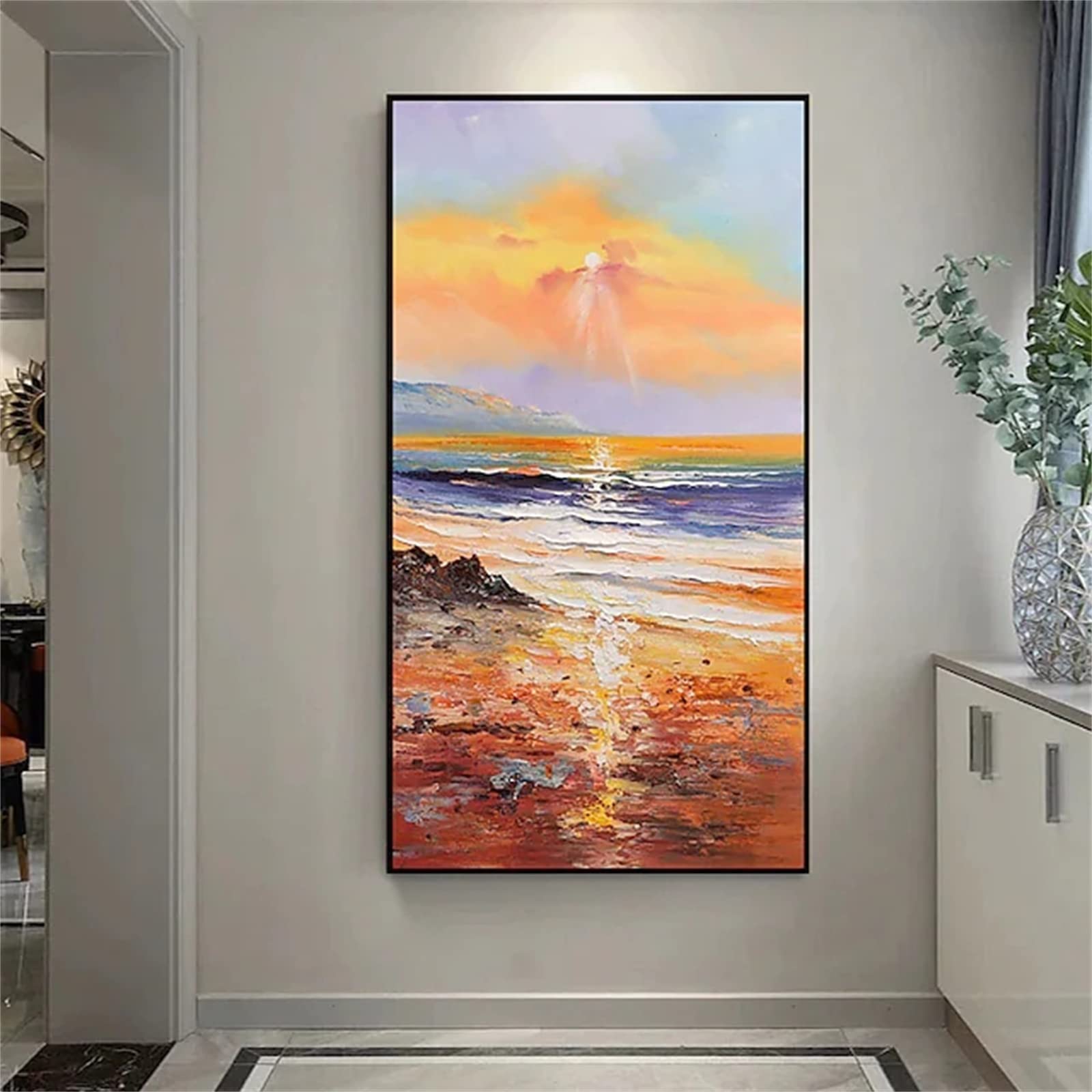 DIY zestawy do malowania diamentami 5D, pełne wiertło diamentowy obraz dla dorosłych i dzieci, kryształ górski haftowanie obrazy do dekoracji ścian domu - 90 x 180 cm (morze zachód słońca)