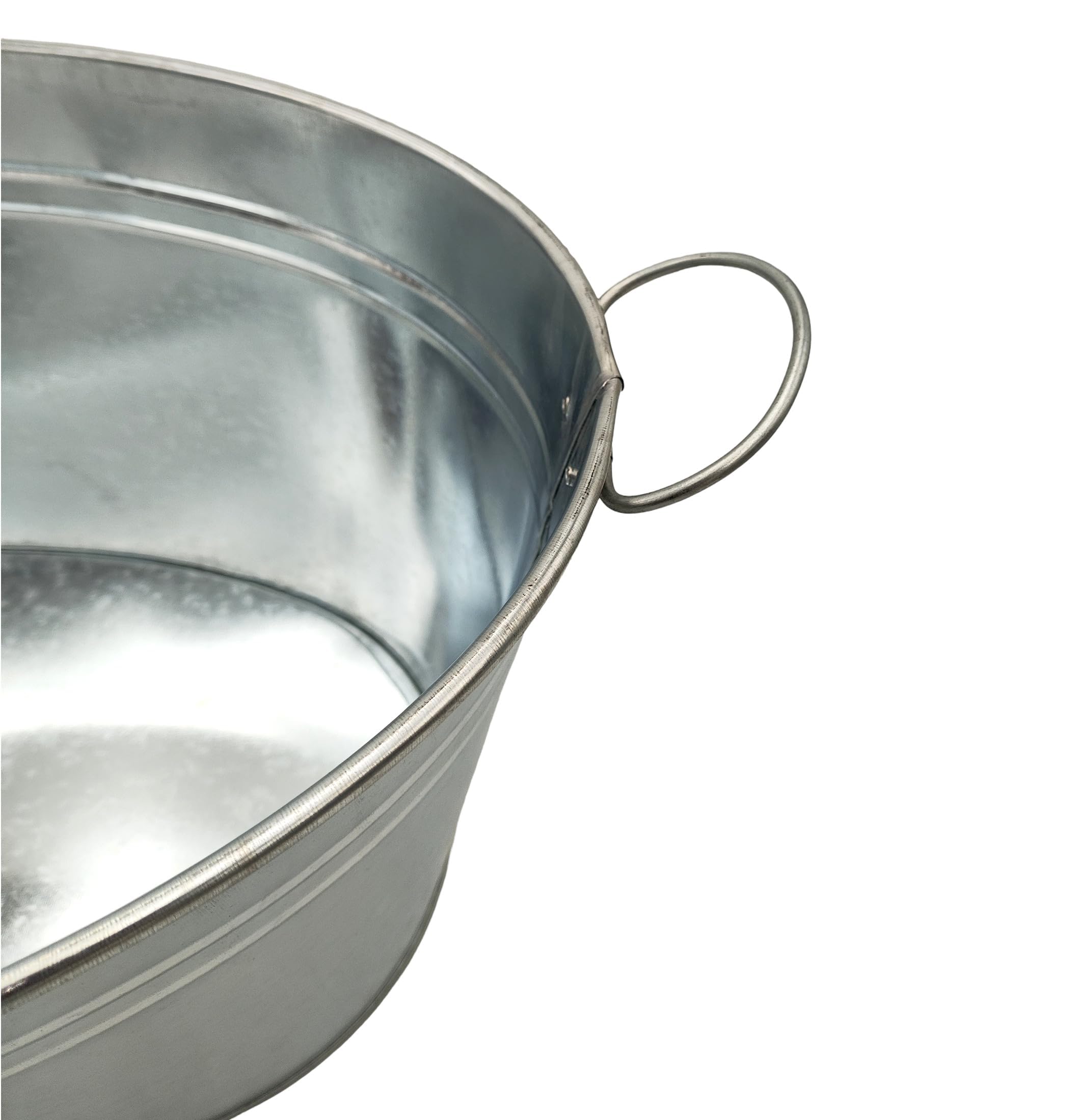 Getränkewanne 24 Liter Zinkwanne mit Henkel 2er Set Champagner Sektkühler | BURI, wasserdicht, Eiskübel, Flaschenkühler, Metallwanne, Gartenparty, Vintage-Optik, mit Aufdruck, langlebig, dekorativ