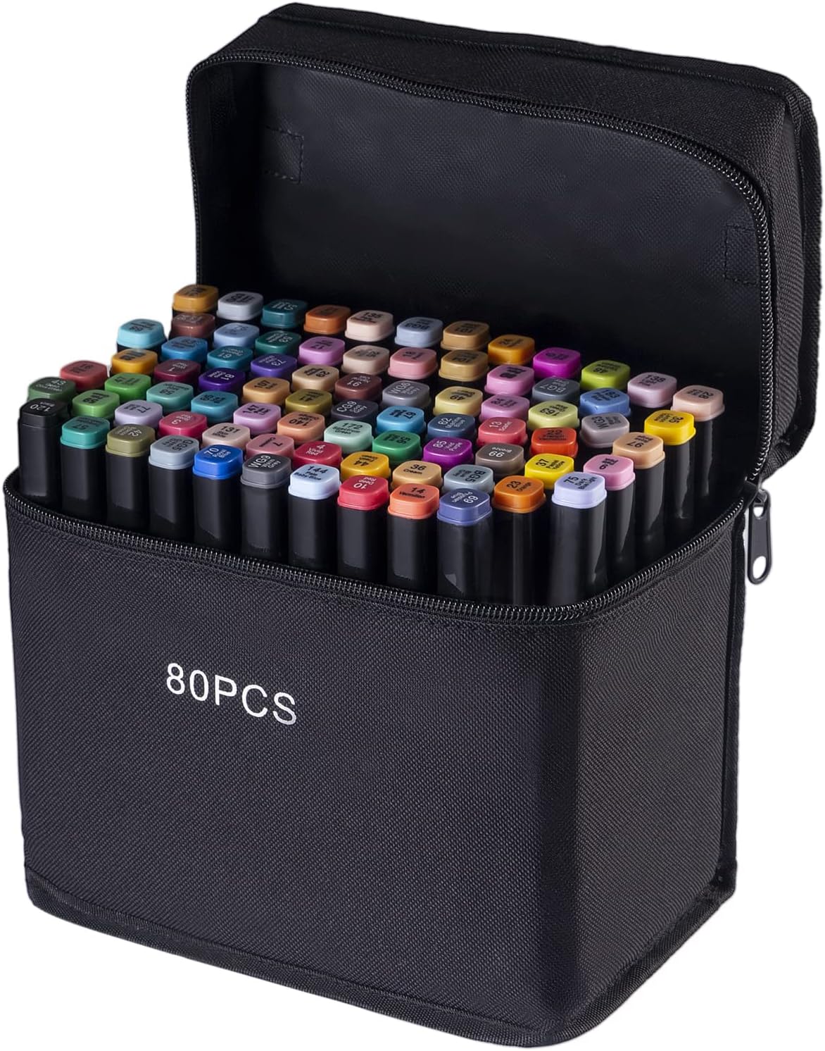 80 Colors Markers, Markers for Adults Teenagers Premium Dual Tip Alcohol Based Art Markers Set Coloring Drawing Sketching Permanent Brush Markers, Sketch Artists Markers Pen with Organizer Case