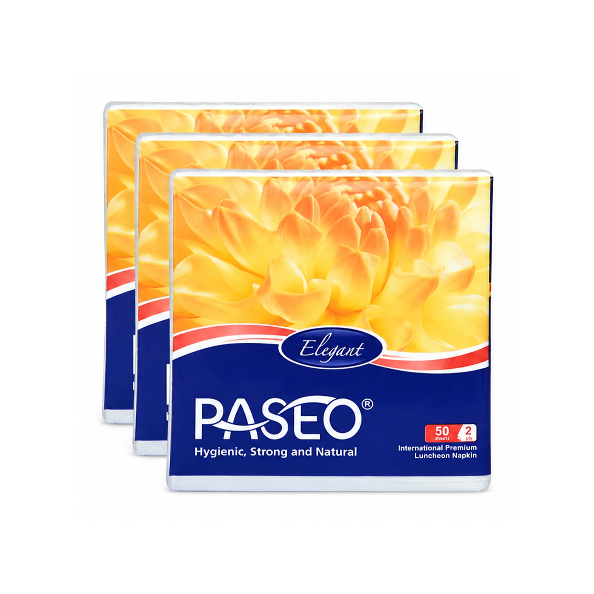 PASEO Elegant Cocktail Napkins, 2 Ply Tissue Paper, 50 Sheets per Pack, Soft & Hygienic Disposable Napkins for Home, Parties & Dining, Pack of 3 (150 Sheets Total)-image-32
