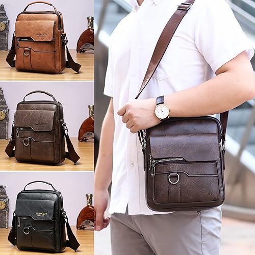 Miniatura 3 de Bolsa de mensajero para hombre, de piel sintética, bolsa de hombro, bolsa de viaje, bolso de hombre, bolso casual, bolsa de mano con personalidad,