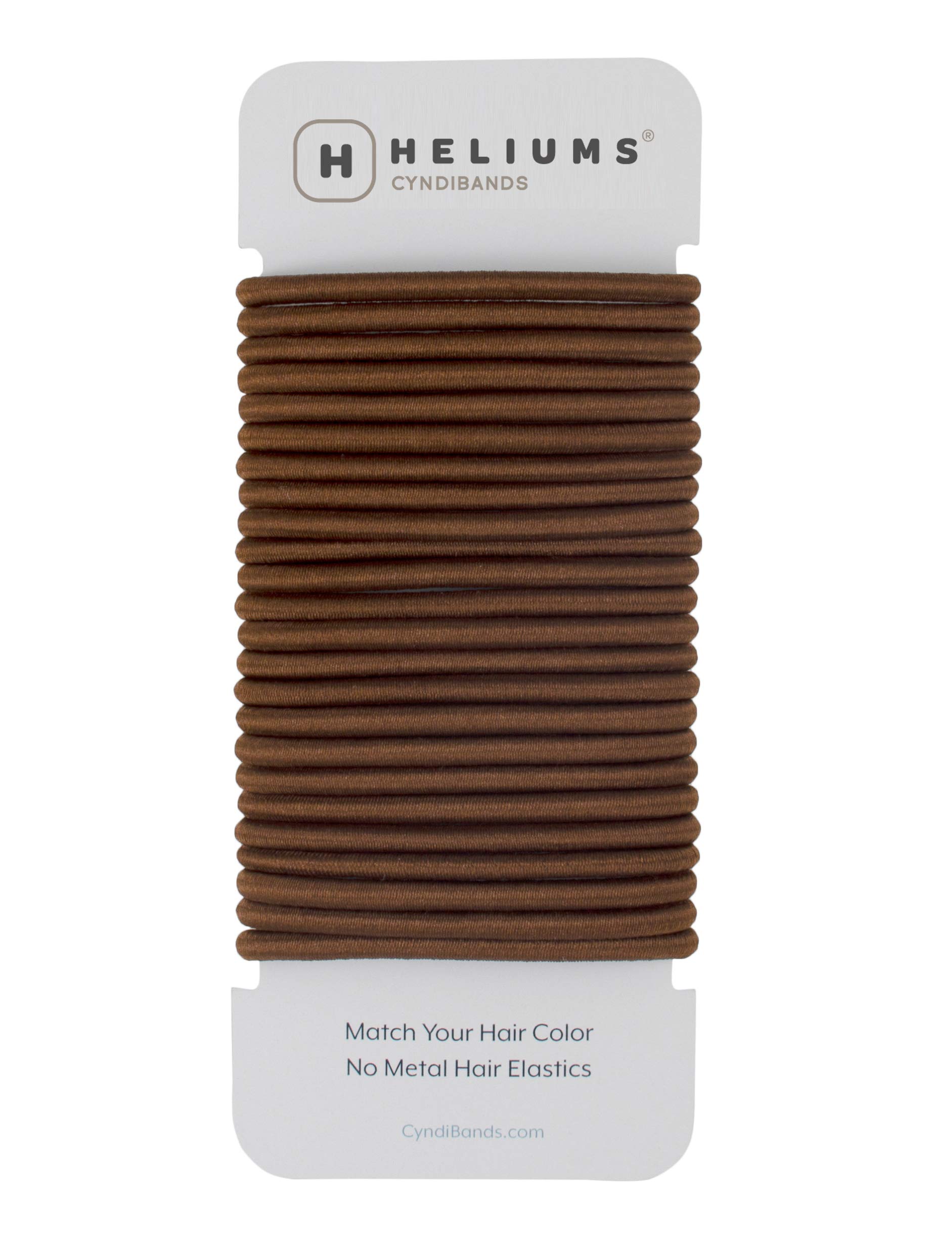 Cyndibands Elastic Hair Ties – Brown - No Damage 4mm Ponytail Holders for Women & Kids, 24-Pack Hair Elastics in Neutral Colors