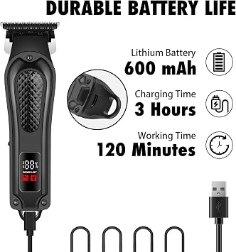 Professional Hair Trimmer for Men, Cordless Rechargeable Haircutting Machine Clipper for Beard, Neck, Sideburns, Sharp
