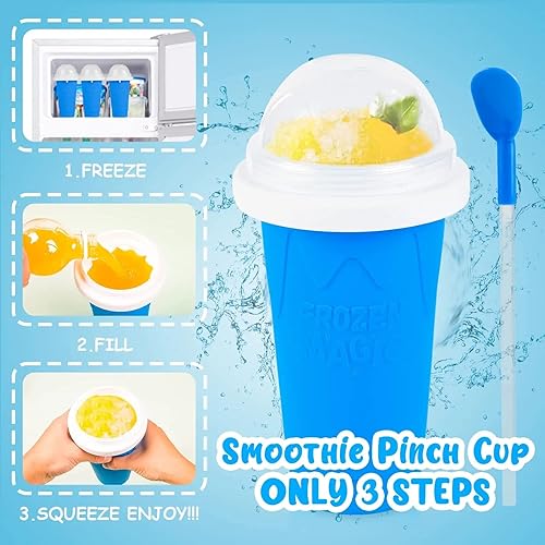 Miniatura 3 de DASZERX Vaso para hacer granizados  Taza mágica para hacer granizados de congelación rápida, vaso de helado casero para apretar, vaso portátil para
