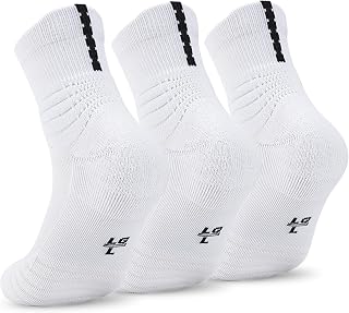DingcoolerSocks Cushioned Basketball Crew Socks for Men & Boys - Moisture-Wicking Athletic Support for Youth Adults
