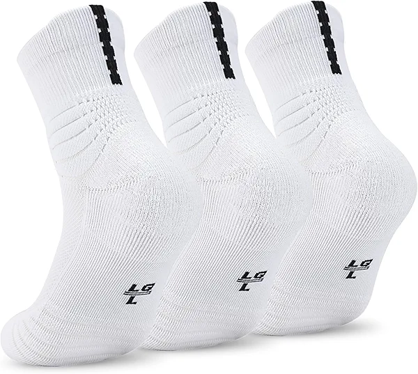 Dingcooler Basketball Socks for Men & Boys, Cushioned Athletic Sports Crew Socks for Youth Adult