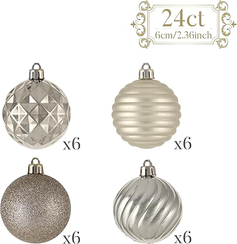 Miniatura 63 de Valery Madelyn Juego de adornos de Navidad para árbol de Navidad, 24 quilates, adornos de bolas inastillables de color azul marino, adorno colgante