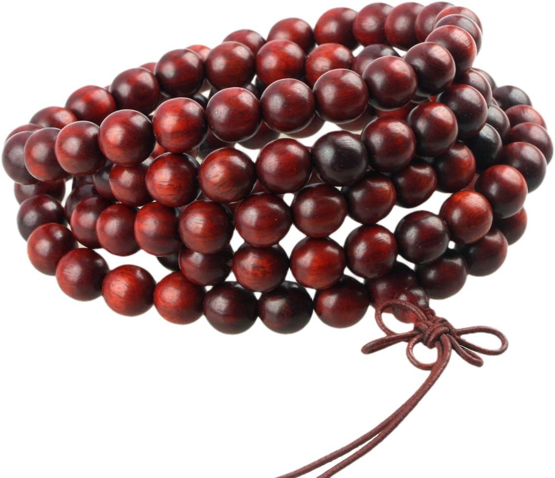 8mm 108 Tibetan Buddhist Mala Bracelet Natural Beaded Prayer Bead for Women Men