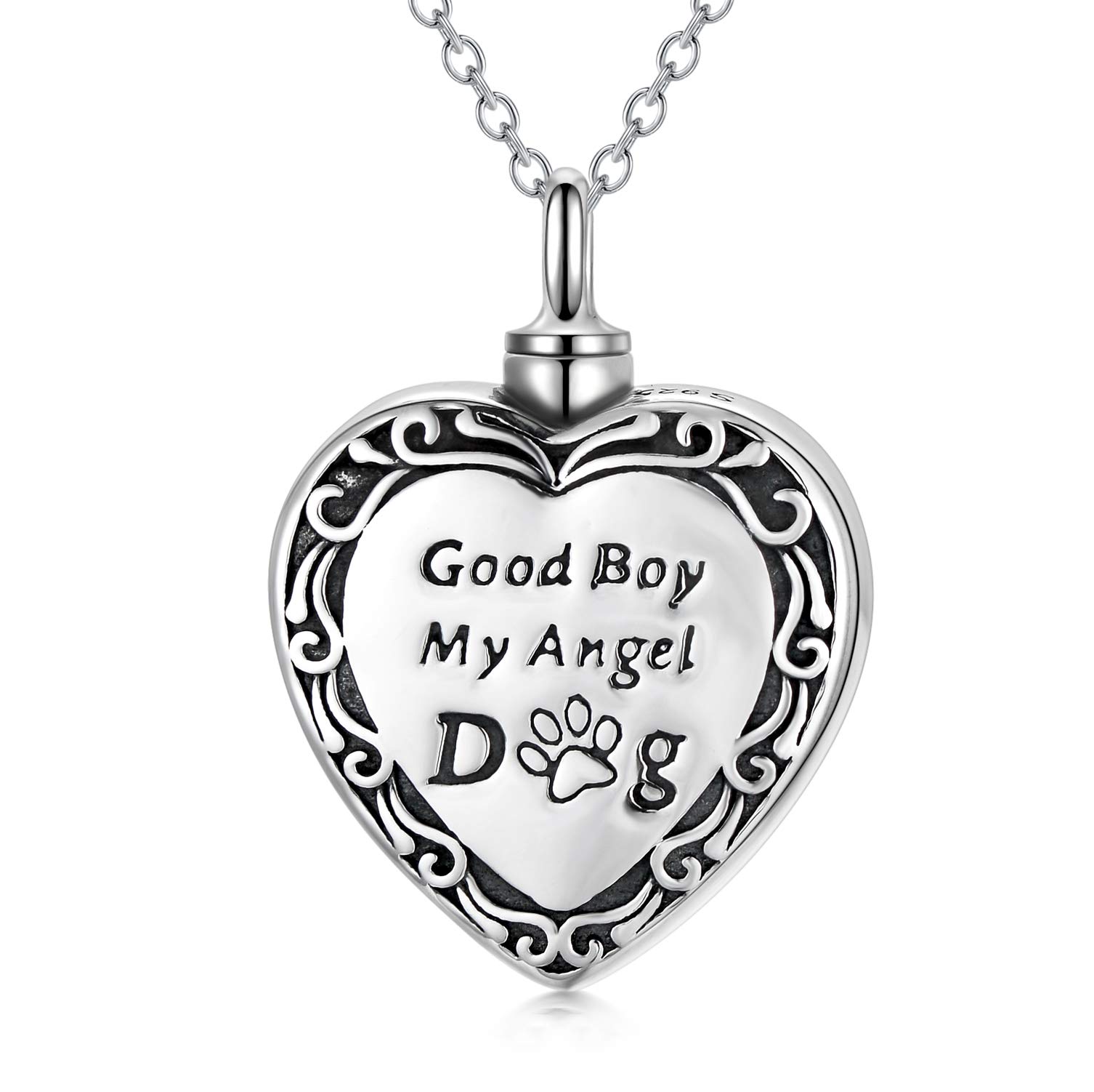 Collana Urna Per Ceneri Animale Domestico - Gioiello Ricordo In Acciaio Inox 316L Con Cilindri E Zampa - Personalizzabile - 4