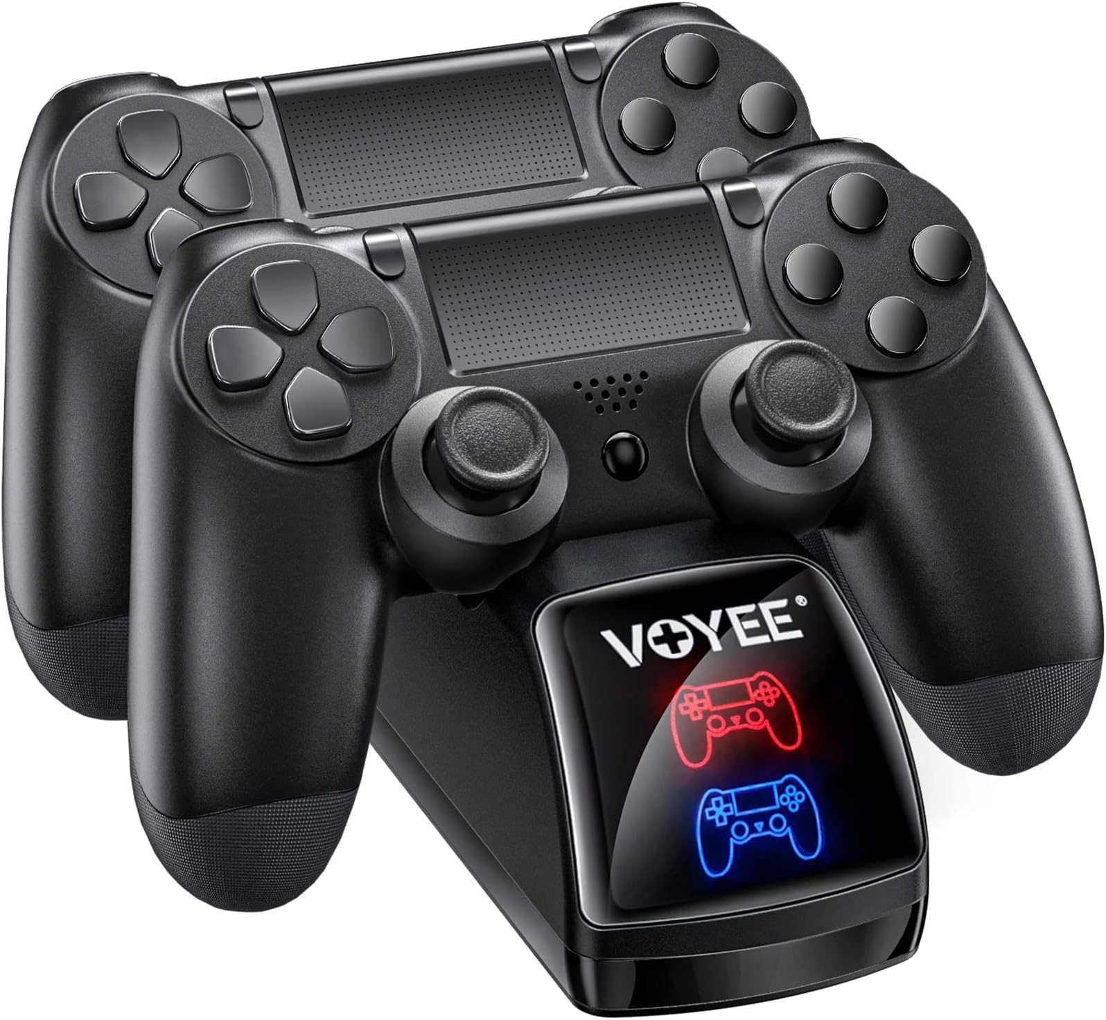 PS4 Controller Charger Station, VOYEE Fast PS4 Charging Station Dual PS4 Charger Dock with LED Indicator & Charging Protection Compatible with Dualshock 4 Playstation 4 Controller