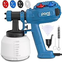 Sistema di spruzzatura a colori, spruzzatore con contenitore di colore da 1500 ml, pistola a spruzzo elettrica HVLP da 850 W con cavo da 1,6 m, 4 ugelli e 3 modelli per mobili, recinzioni, capannoni