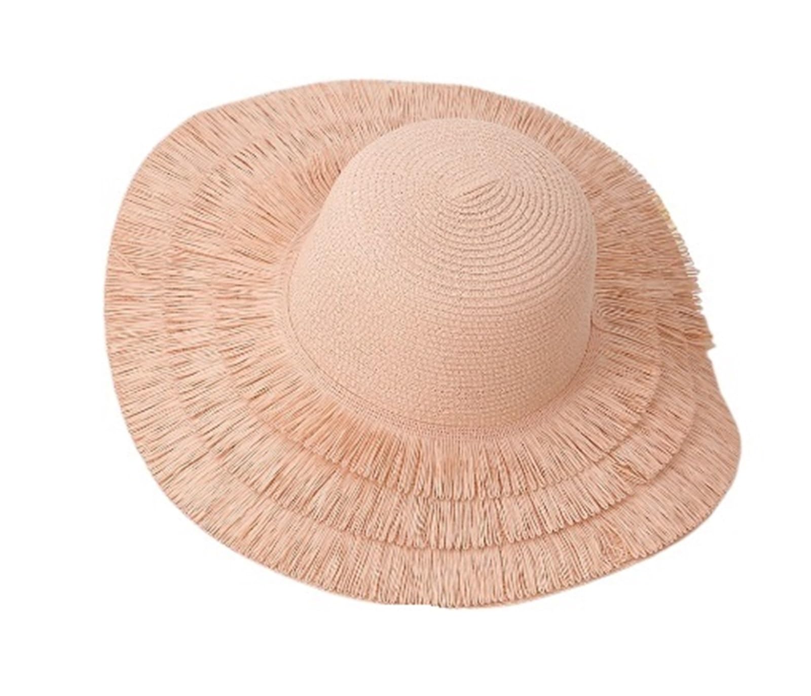 Visiera Estiva da Spiaggia per Cappello da Sole in Paglia a Tesa Larga Pieghevole