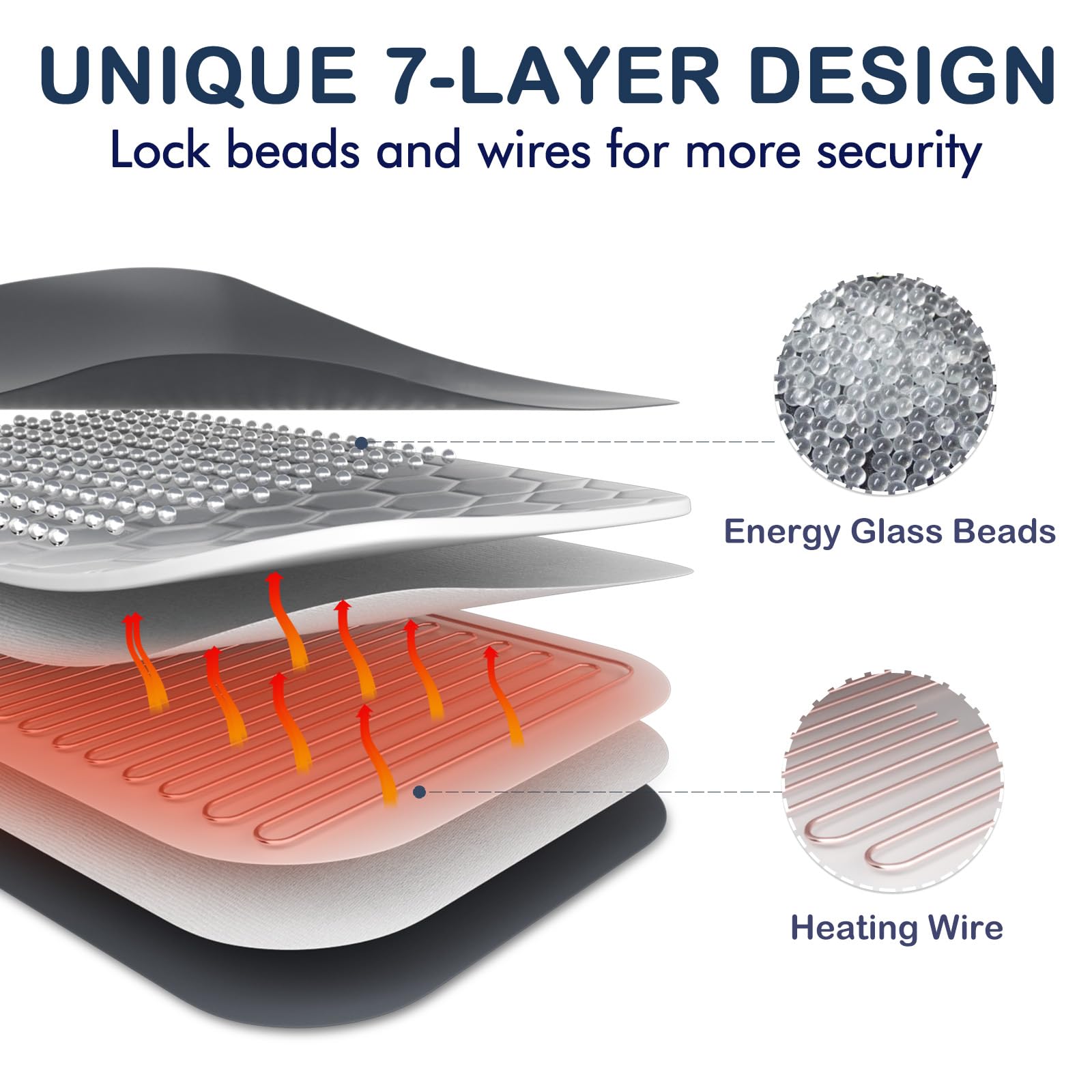 DAILYLIFE Heated Weighted Blanket, Electric Blanket for Adults, Queen Size 60"x80", Heavy Heated Throw with Premium Glass Beads16 lbs, Cozy Soft Flannel, 10 Heating Settings, Grey