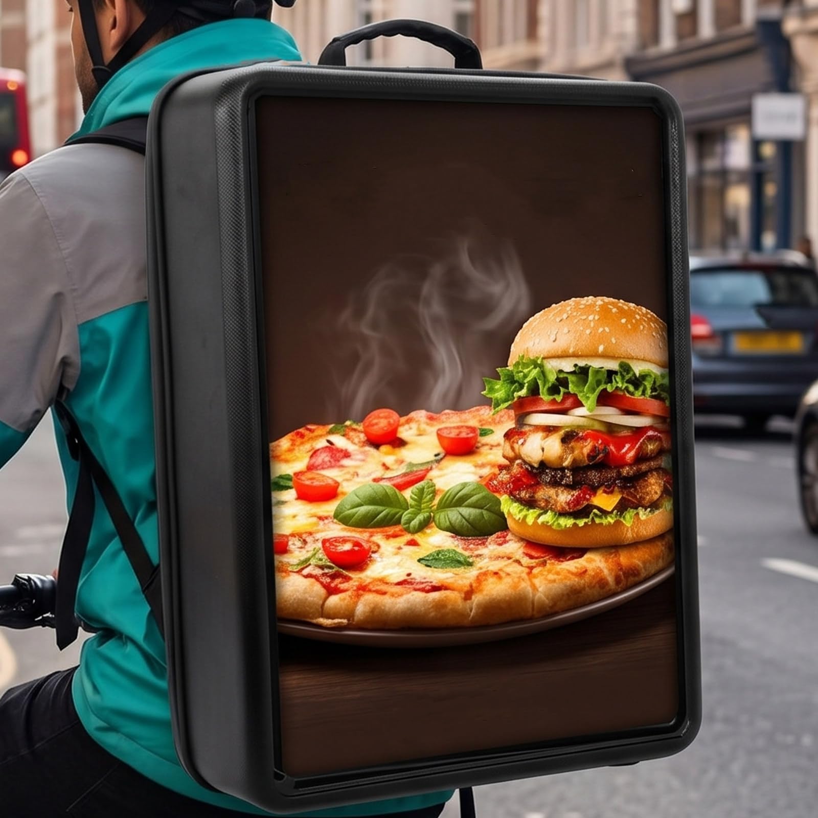 MiyKom Digital Backpack Billboard Mobile Digital Signage Wearable Billboard IP65 Waterproof 1000 Nits Sunlight Readable IPS Screen with Remote Control for Indoor Outdoor Event Promotion