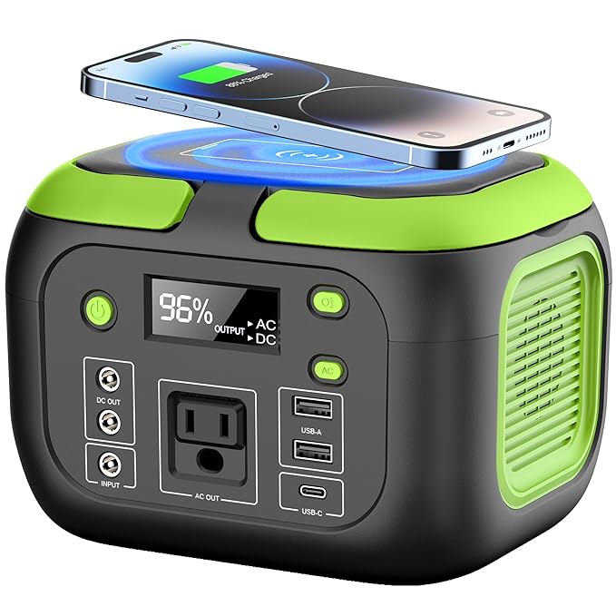 200W Portable Power Station, SinKeu 42000mAh Solar Generator With 110V AC Outlet