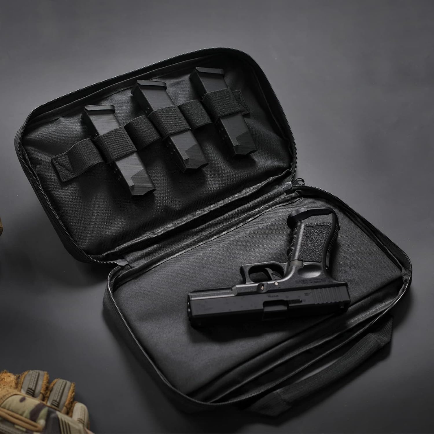 LIVANS Tactical Pistol Gun Case, Padded Handgun Case Double Pistol Wallet Handgun Pistol Soft Cases Rectangle Handguns Pouches