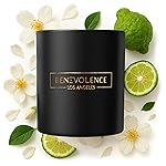 Benevolence LA Bergamot & Jasmine Christmas Scented Candles | Soy Candles, Black Candle for Home | Holiday Candle Gifts for Women and Men | Home Fragrance | Aromatherapy | 8oz, 45 Hour Burn
