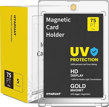 75PT Magnetic Card Holders for Trading Cards, 5 Pack Clear White