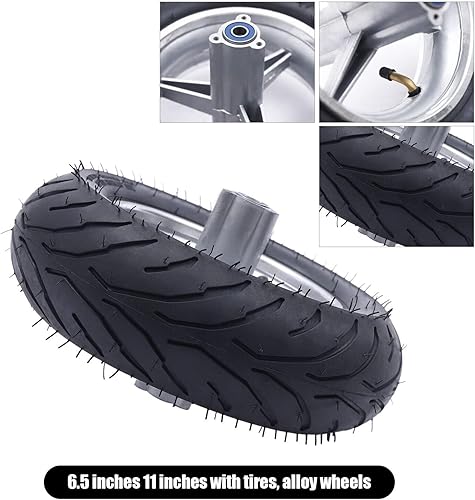 Miniatura 7 de Neumático de rueda trasera 11050-6.5 con rodamientos de 49 cc de 2 tiempos, mini bicicleta de cohete de bolsillo con cubo de neumático tubo negro