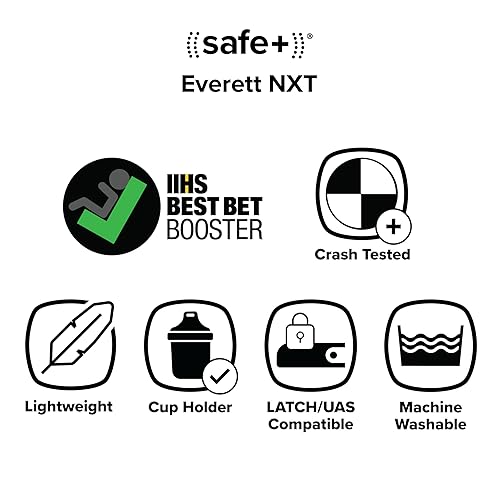 Miniatura 6 de Diono Everett NXT - Asiento elevador de respaldo alto con pestillo rígido, diseño ligero y delgado, 8 años 1 asiento elevador, algodón de azúcar rosa