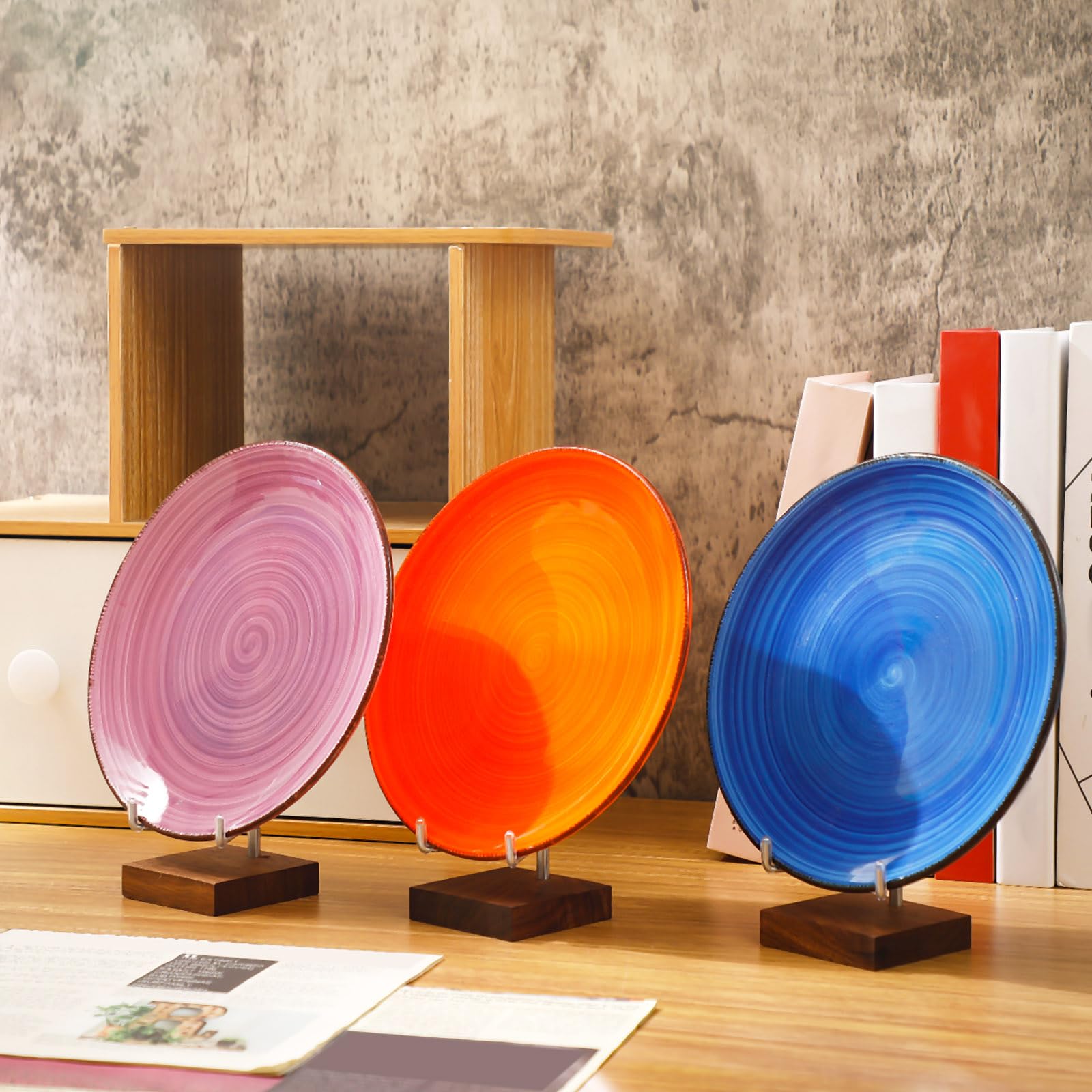 Enwye Lot De 4 Présentoirs En Métal Et Cristal Avec Socle En