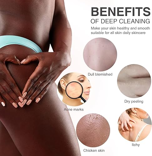 Vista 156 de Juego de ducha de 3 piezas de red exfoliante africana de estilo brillante, esponjas de baño largas para una piel suave y refrescada, el brillo