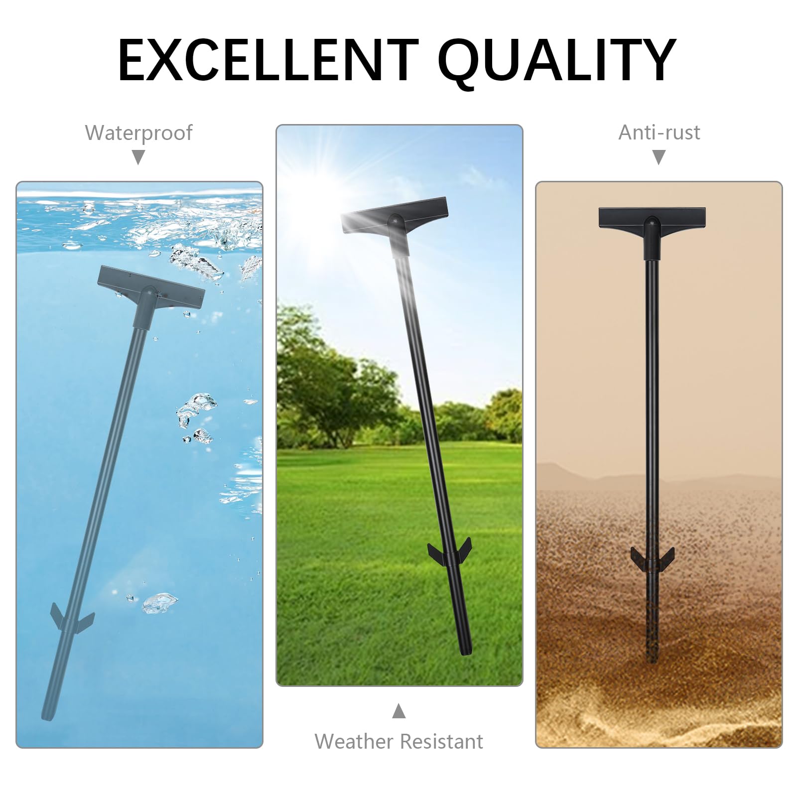 Estacas de señalización para carteles de 45 cm, soporte impermeable para señales de patio, soporte de letreros de metal, color negro, para jardín, patio, césped (4, negro)