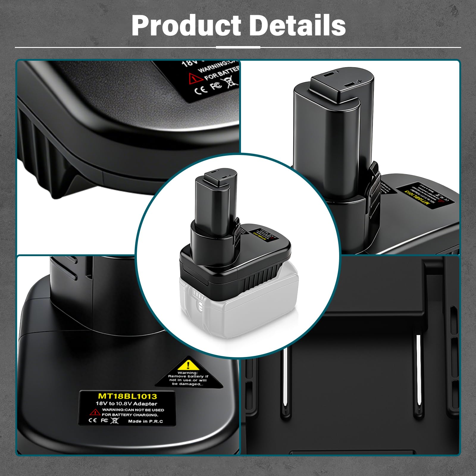 Adaptador de batería Makita de 18 V a 10,8 V, para Makita de 18 V para convertir a funcionar para herramienta eléctrica inalámbrica Maki*ta de 10,8 V