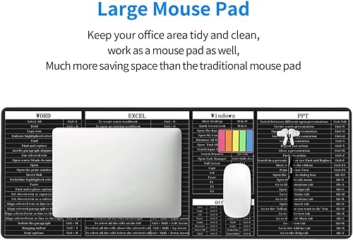 Vista 64 de Computadora Office Power Point Excel Word Outlook Command Prompt Atajos Teclas Atajos Teclado Gaming Mouse Pad Alfombrilla de Mousepad Alfombrilla