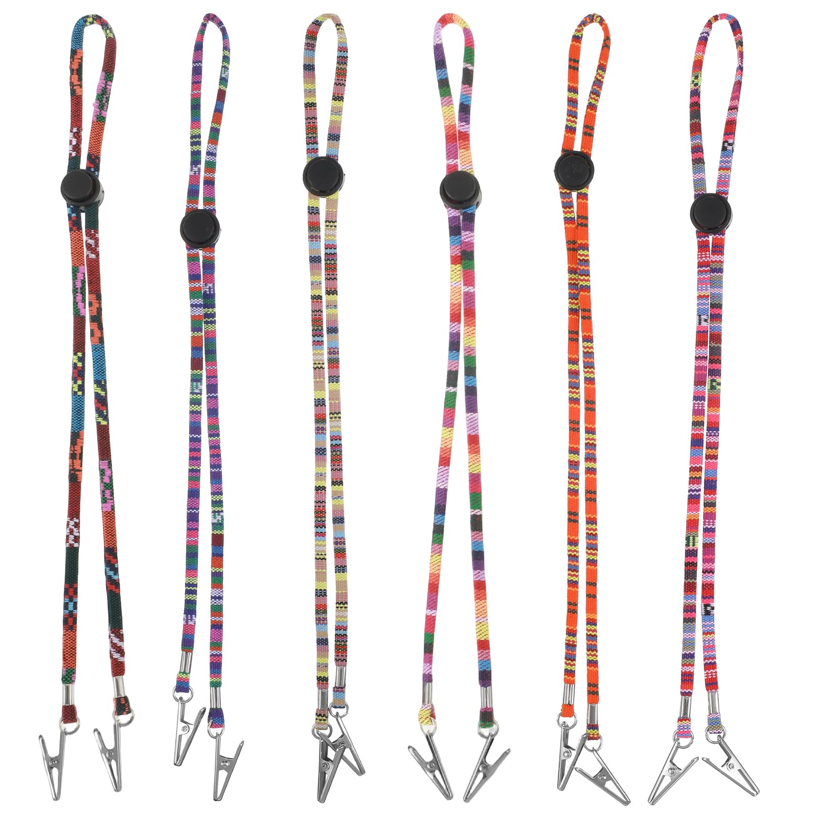 Ouligay 6 sztuk łańcuszków na serwetki z klipsem, regulowane klipsy do serwetek w stylu folklorystycznym, 60 cm, spinacze do serwetek, łańcuszek z klamerkami, lekki uchwyt na serwetki, przenośne