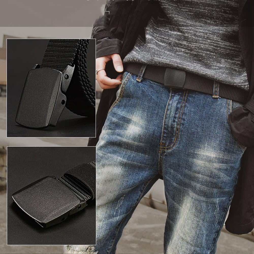 2 Pack Military Nylon Belt, 1.25" Wide No Metal Webbing Tactical Web Belt - Image 8