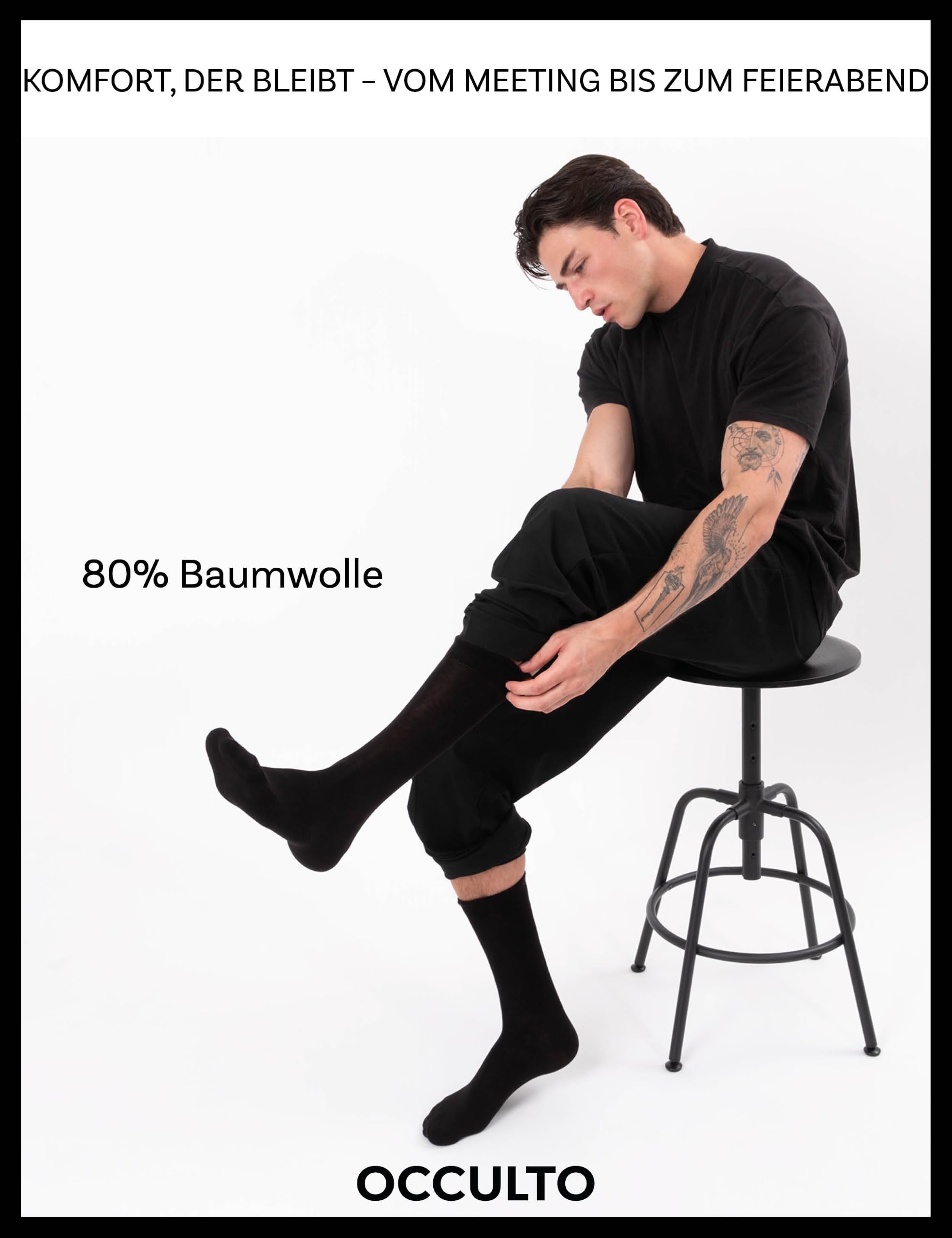 Occulto Herren & Damen Schwarze Socken 10er Pack, 20er Pack, 30er Pack (Modell: Hermann)