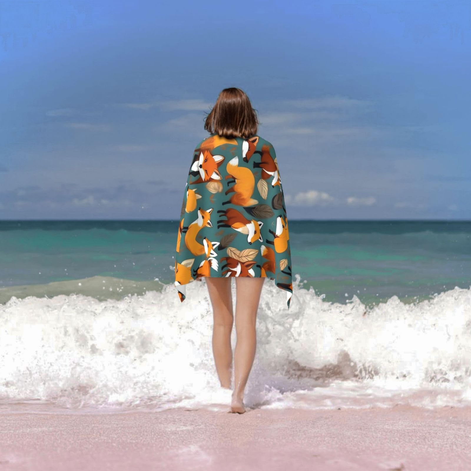 KWQDOZF Asciugamano da spiaggia con dell' blu Coperta da