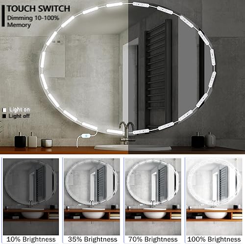 Miniatura 2 de Luces de espejo LED, luces de maquillaje estilo Hollywood, 10 pies6000 Kregulablesadaptador de 12 Vtira de luces autoadhesivas para espejo,