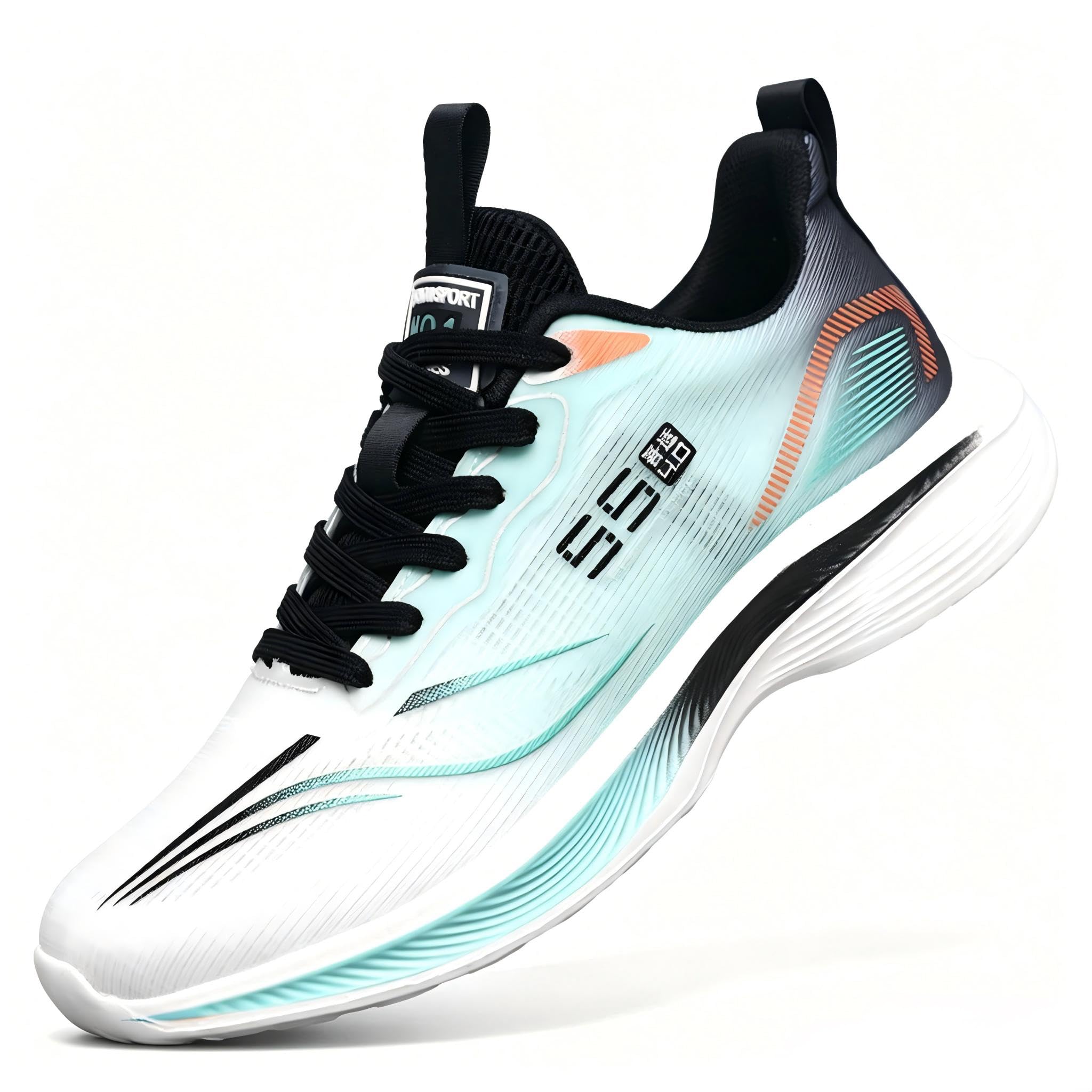 Men's Breathable Mesh Running Shoes Lightweight Athletic Sneakers Soft Comfortable Sole f…