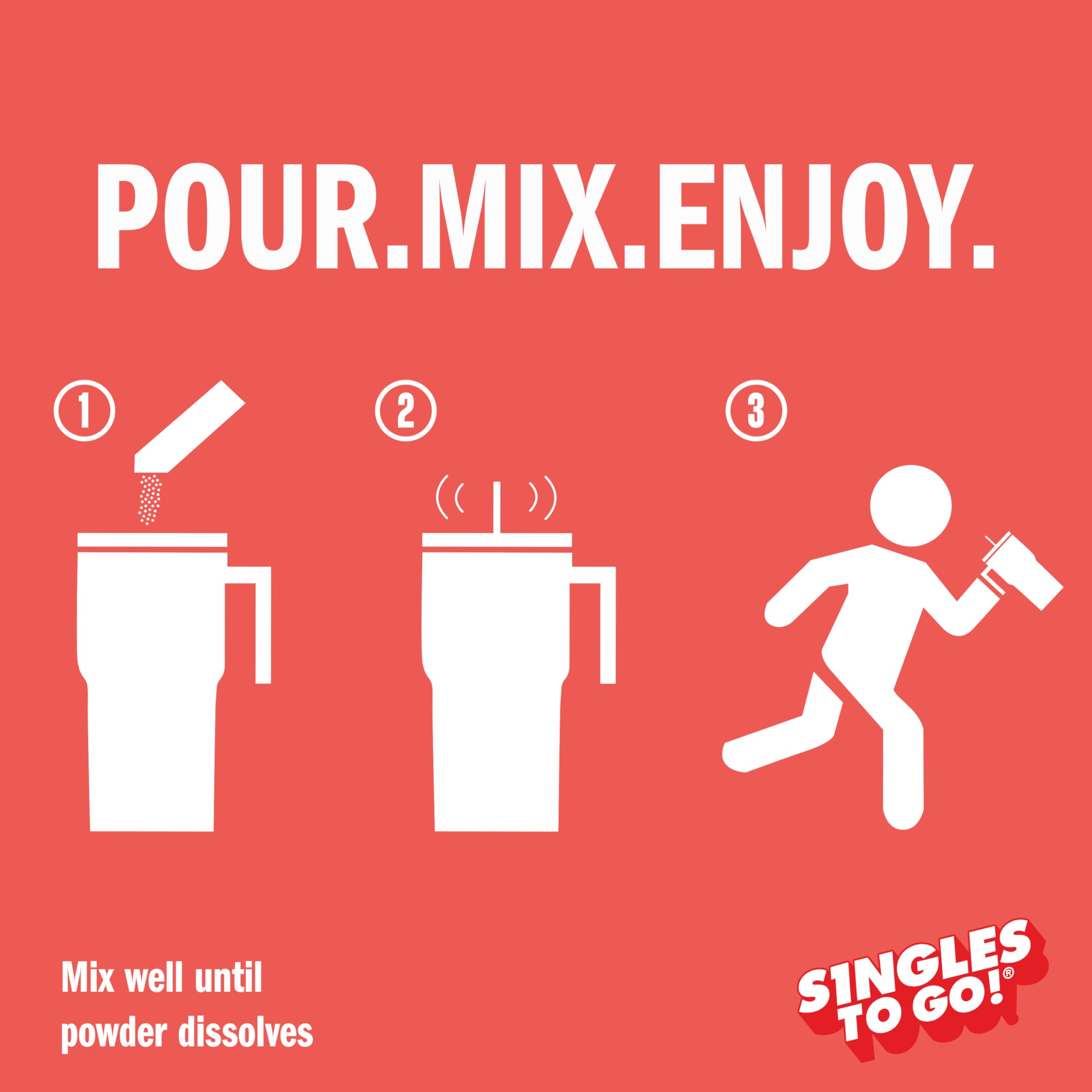 Singles To Go! Sunkist Drink Mix Truskawkowa mandarynka, 72 opakowania