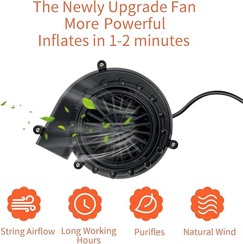 Miniatura 2 de Mini ventilador de disfraz negro para disfraz inflable de dinosaurio de Halloween (versión mejorada)