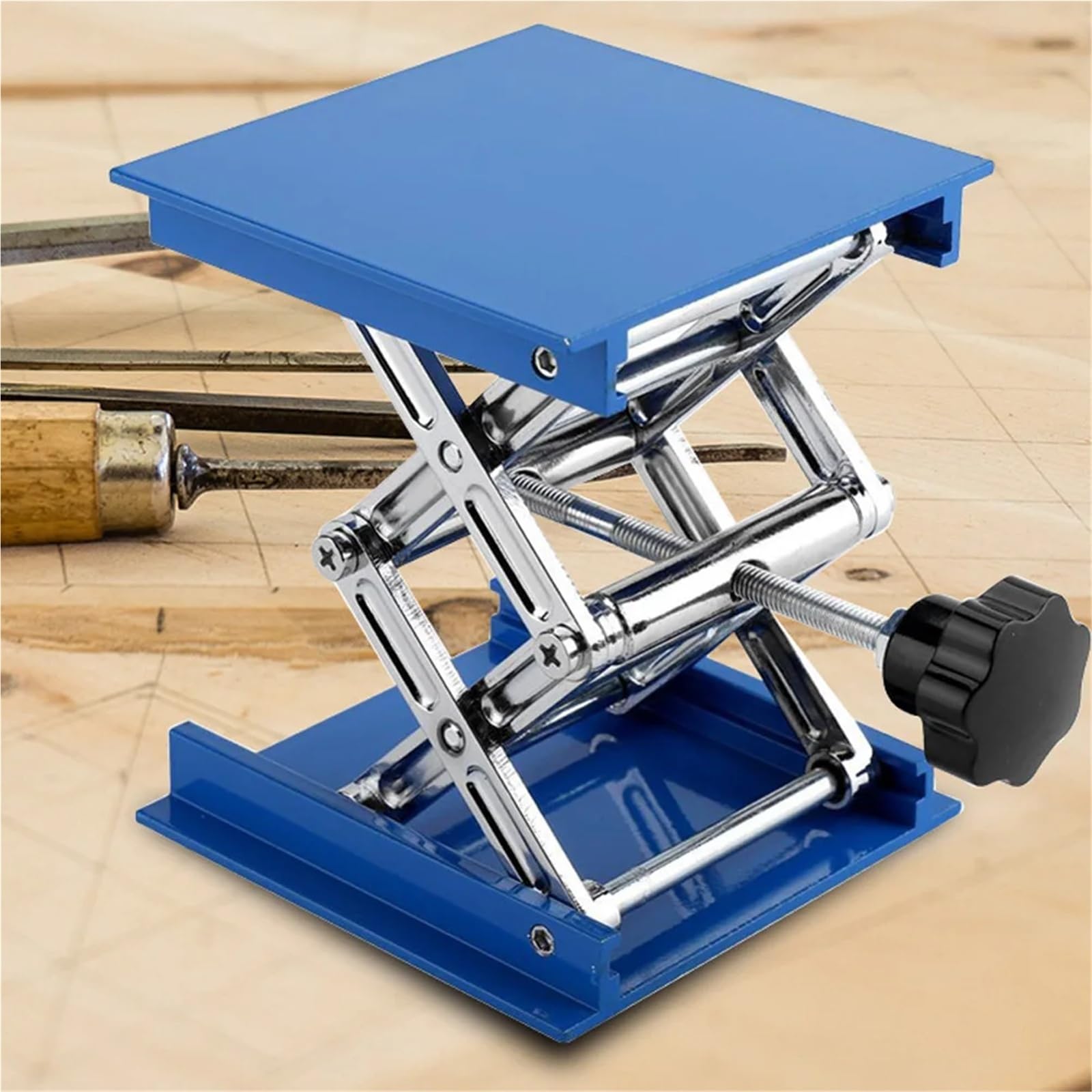 Soporte de mesa de experimento manual, ajustable, plataforma de elevación de tijera, estable para experimentos de tallado de carpintería