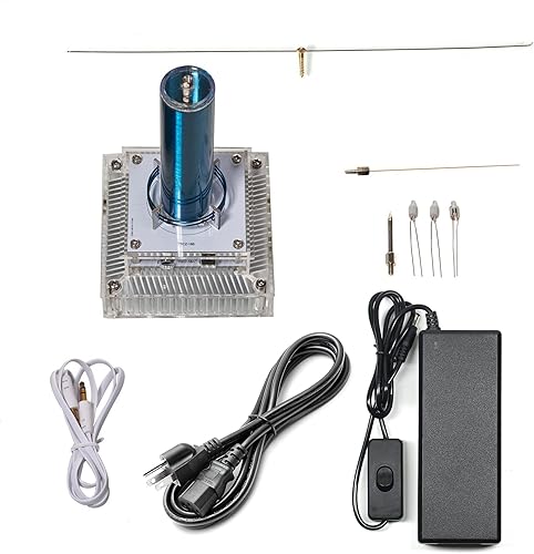 Miniatura 6 de Joytech Music Tesla Bobina Base acrílica Shell Arco Plasma Bocina de transmisión inalámbrica de escritorio experimental Modelo de juguete