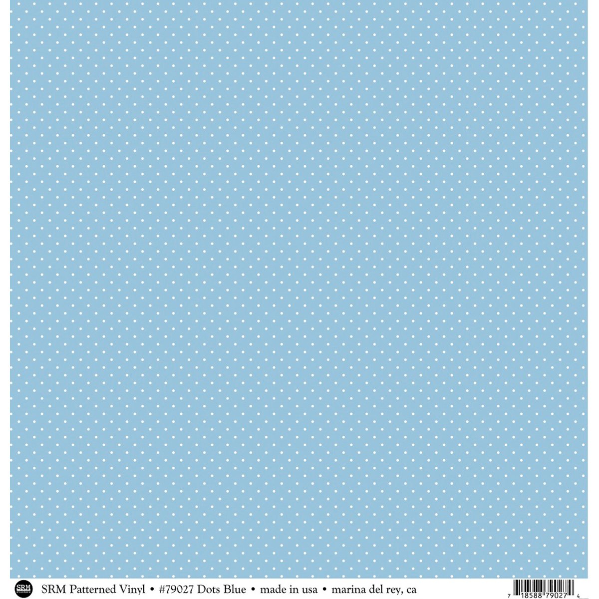 SRM Press 79027 Vinyl Matte 12"X12" 10/Pkg Dots Light Blue