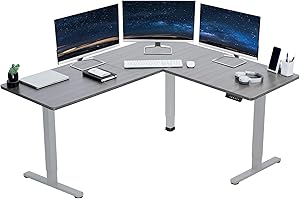 VIVO Electric Height Adjustable Corner Stand Up Desk