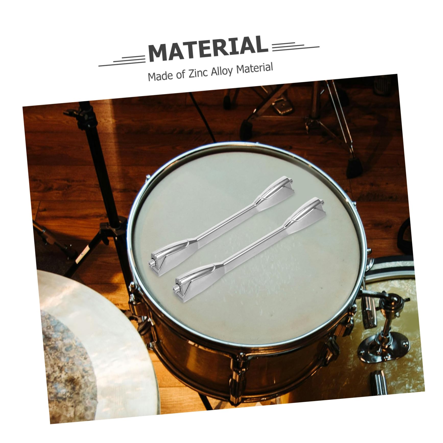 Langer Snare Drum Haken aus Zinklegierung, 2 Stück, Silber