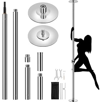Yaheetech Dance Pole 45mm Pole Dance Bar 225 to 274.5cm Height Adjustable Dance Pole Static or Spinning