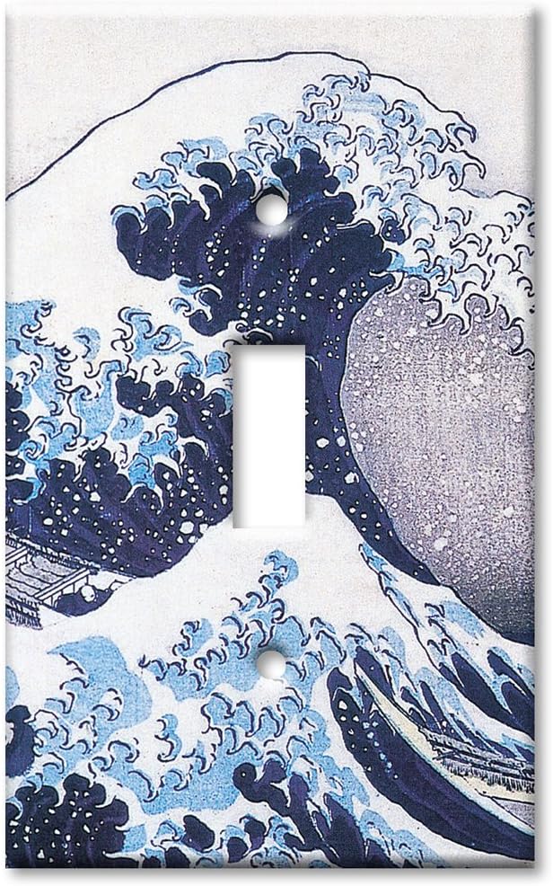 Art Plates - Single Gang Toggle Decorative Metal Wall Plate - Hokusai: Great Wave - (Made in USA)