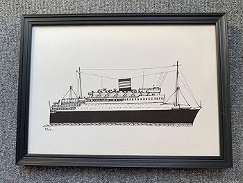 Amazon.co.jp: □柳原良平『橿原丸 日本郵船』 A4サイズ 額入り