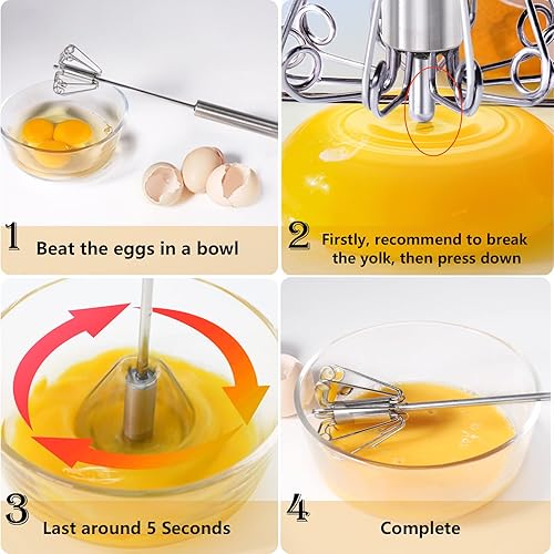 Miniatura 5 de Newness Batidor de huevo y cuchara ranurada, utensilio de cocina de acero inoxidable - Utensilios de cocina de acero inoxidable - Gadgets de cocina