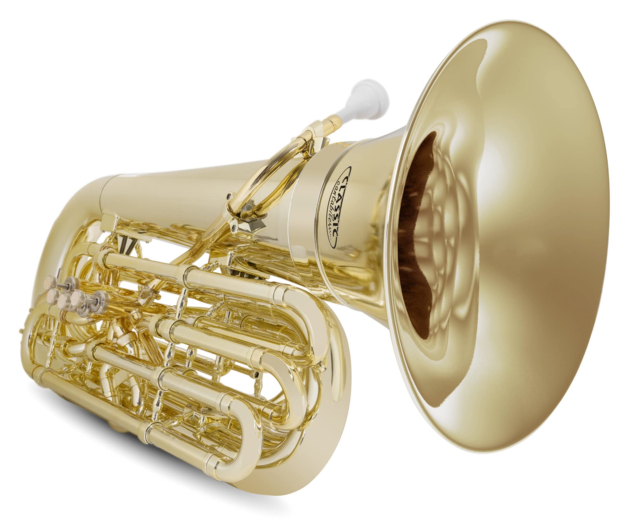 Classic Cantabile MardiBrass Kunststoff C-Tuba - Extrem leicht und sehr stabil - Material Korpus: ABS Kunststoff - Mundrohr und Maschine aus Messing - mit Gigbag & Mundstück - Farbe: Gold