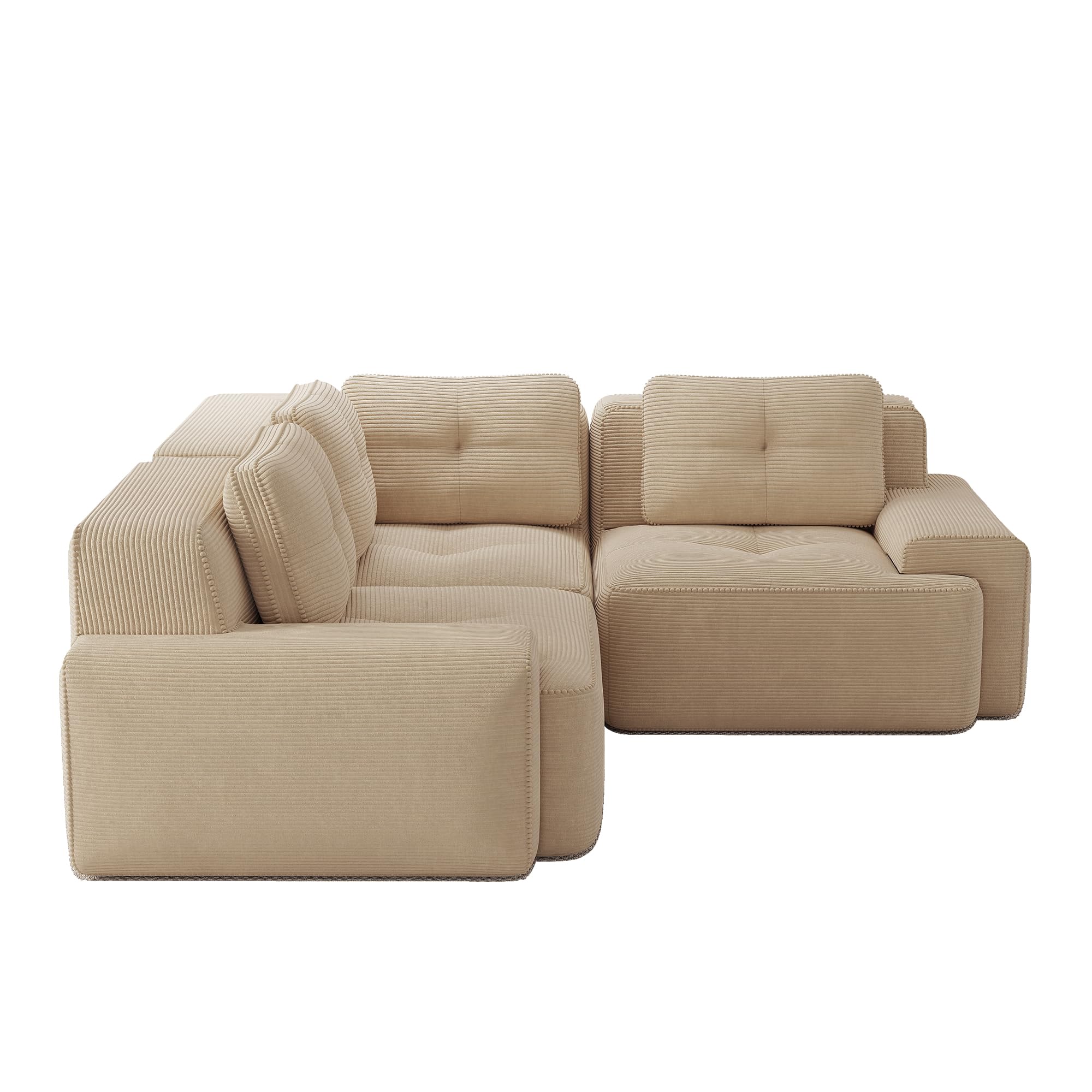 Sofá esquinero resistente de 3 plazas, modular y configurable, con acolchado 32D, resistente a los arañazos, antimanchas, apto para mascotas, no se puede montar (plegado, sofá de esquina de 3 plazas)