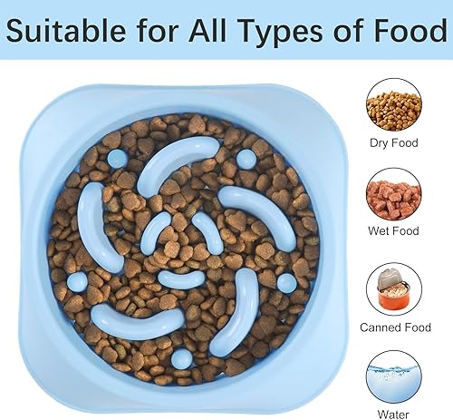 Miniatura 6 de MateeyLife - Cuencos de alimentación lenta, antiasfixia, tipo rompecabezas, interactivos, antideslizantes, para detener la hinchazón, para perros y