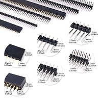 Vista 3 de Glarks Kit surtido de conectores de clavijas macho y hembra de 0.094 pulgadas, 100 protectores apilables y 12 cabezales de placa PCB separables